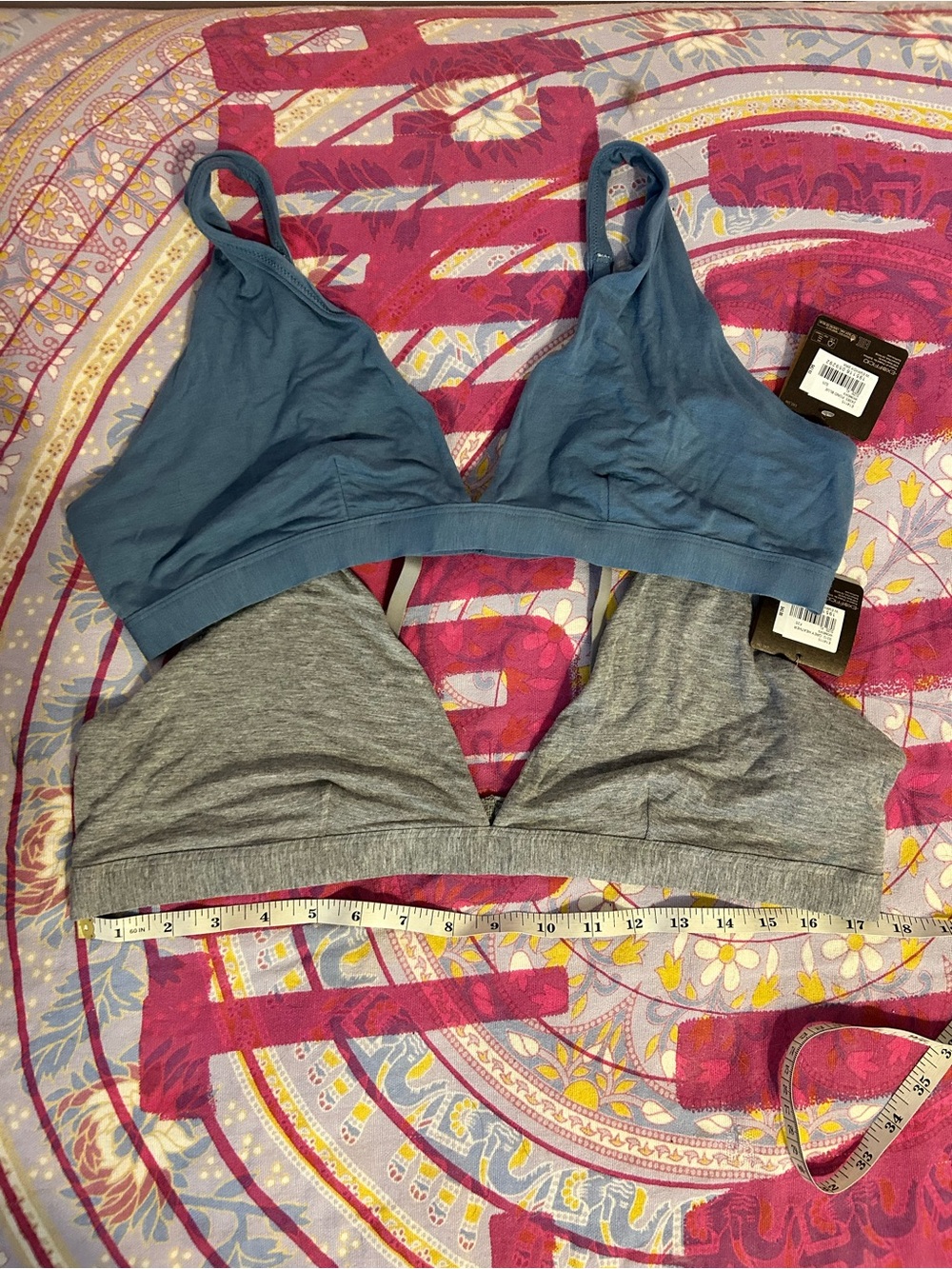 2 Ex Officio Bralettes Blue and Gray Size XL NWT